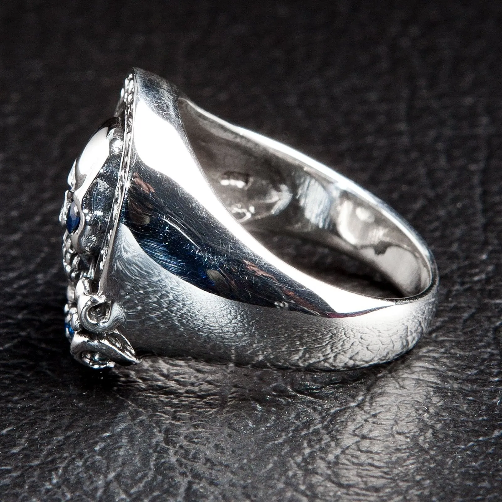 Sterling Silver Designer Rider Skull Ring