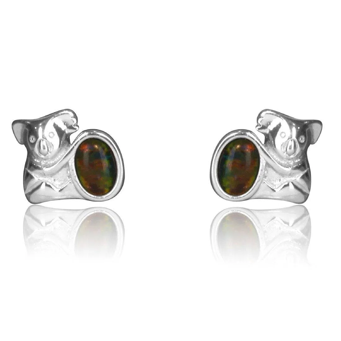 Sterling Silver Koala Opal triplet studs