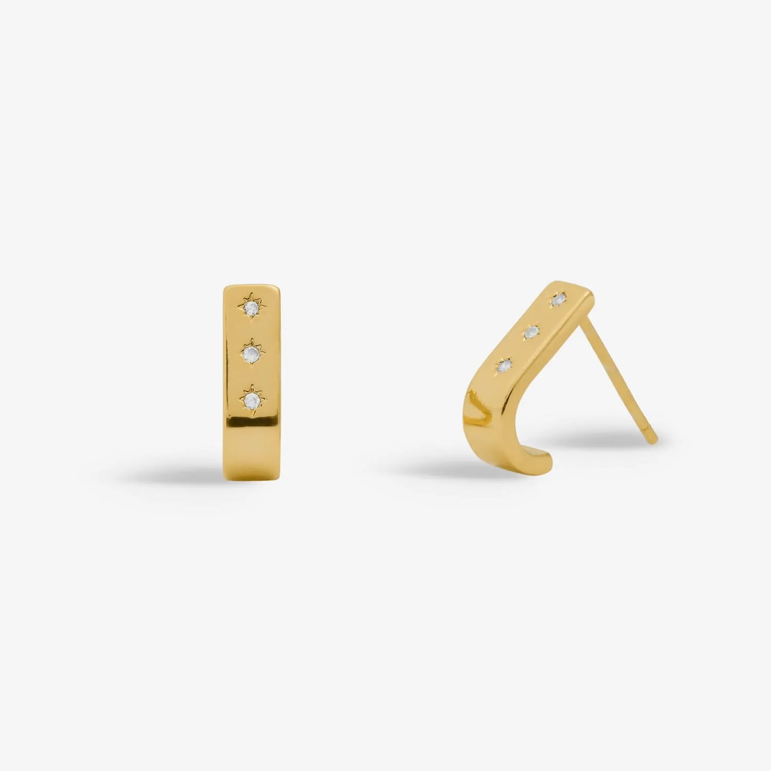 Style Stories Bar Huggie Gold Plated Earrings 7731