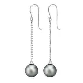Tahitian Pearl Earrings - White Gold - 001