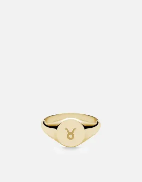 Taurus Astro Signet Ring, 14k Gold