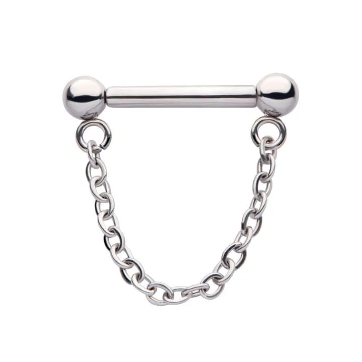 Threadless Titanium Septum Bar with Chain