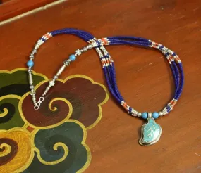 Tibetan Turquoise Leaf Necklace