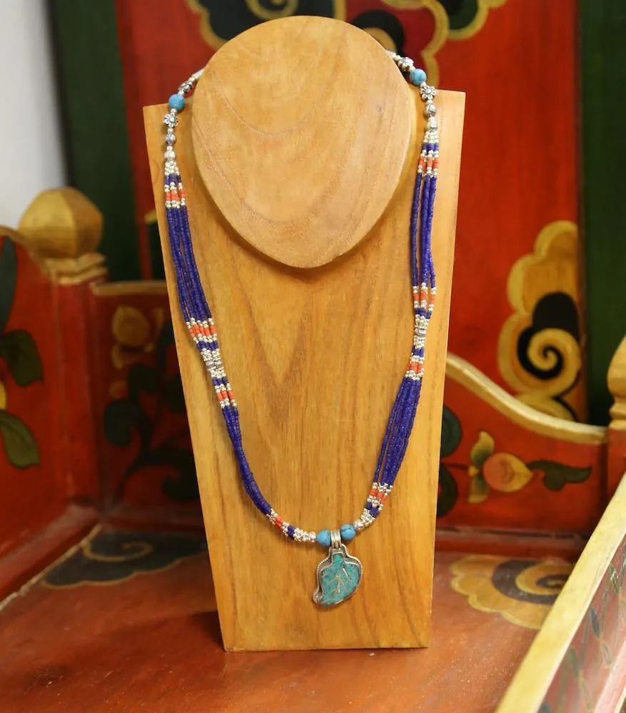Tibetan Turquoise Leaf Necklace