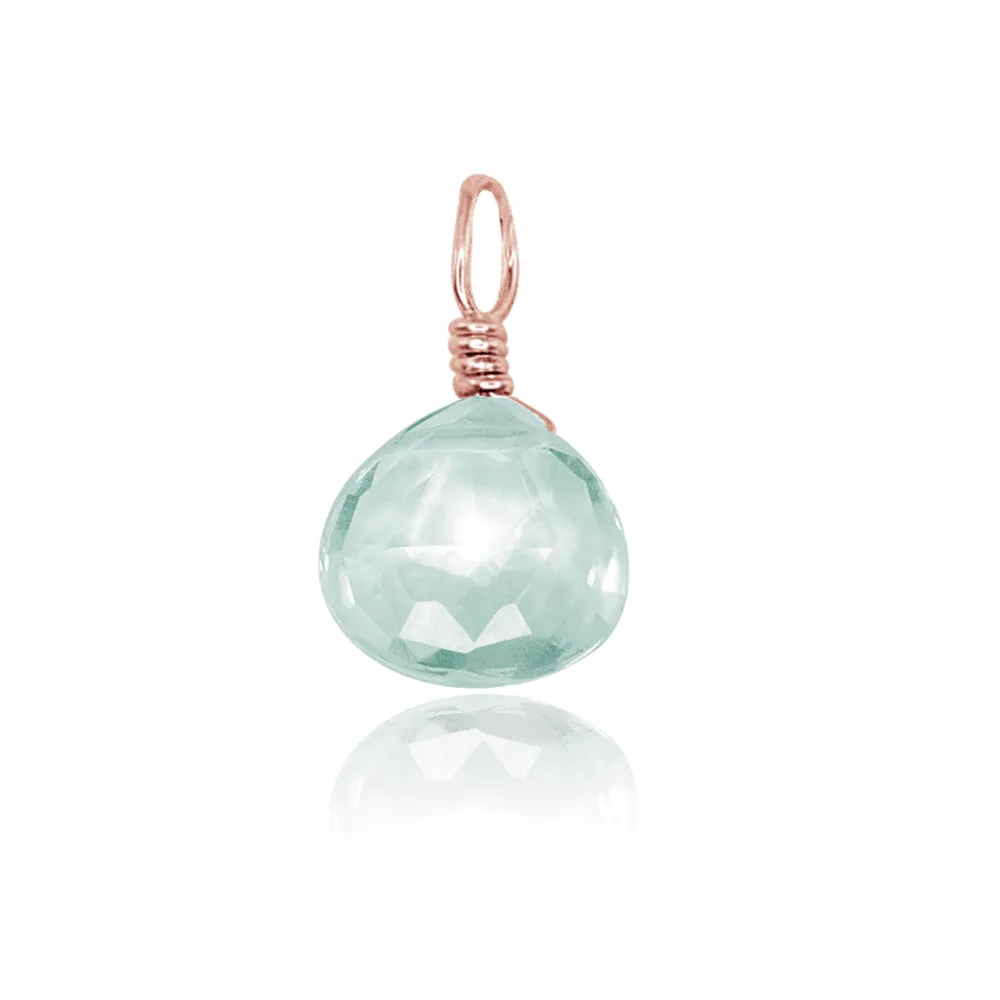 Tiny Aquamarine Teardrop Gemstone Pendant