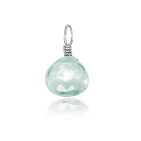 Tiny Aquamarine Teardrop Gemstone Pendant