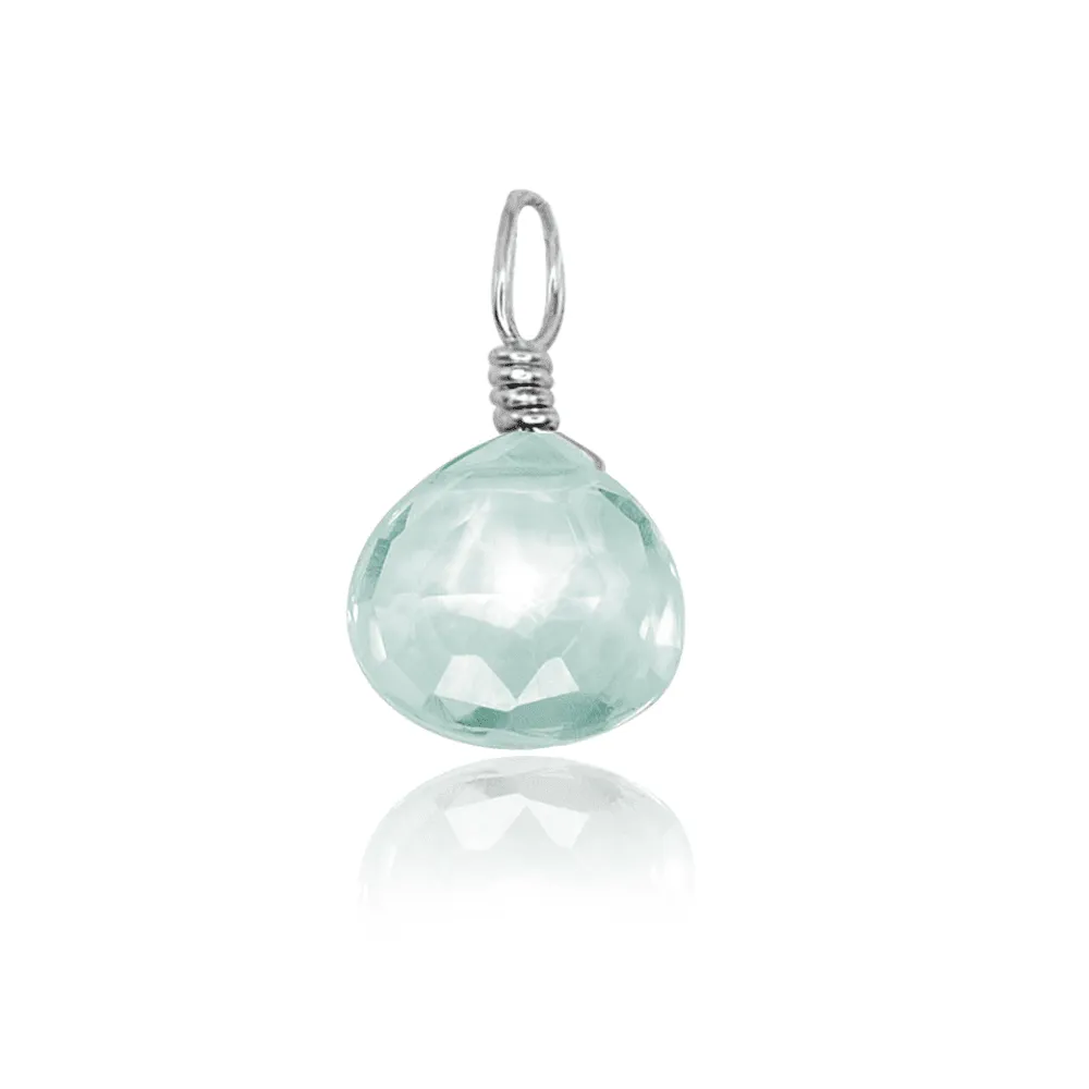 Tiny Aquamarine Teardrop Gemstone Pendant