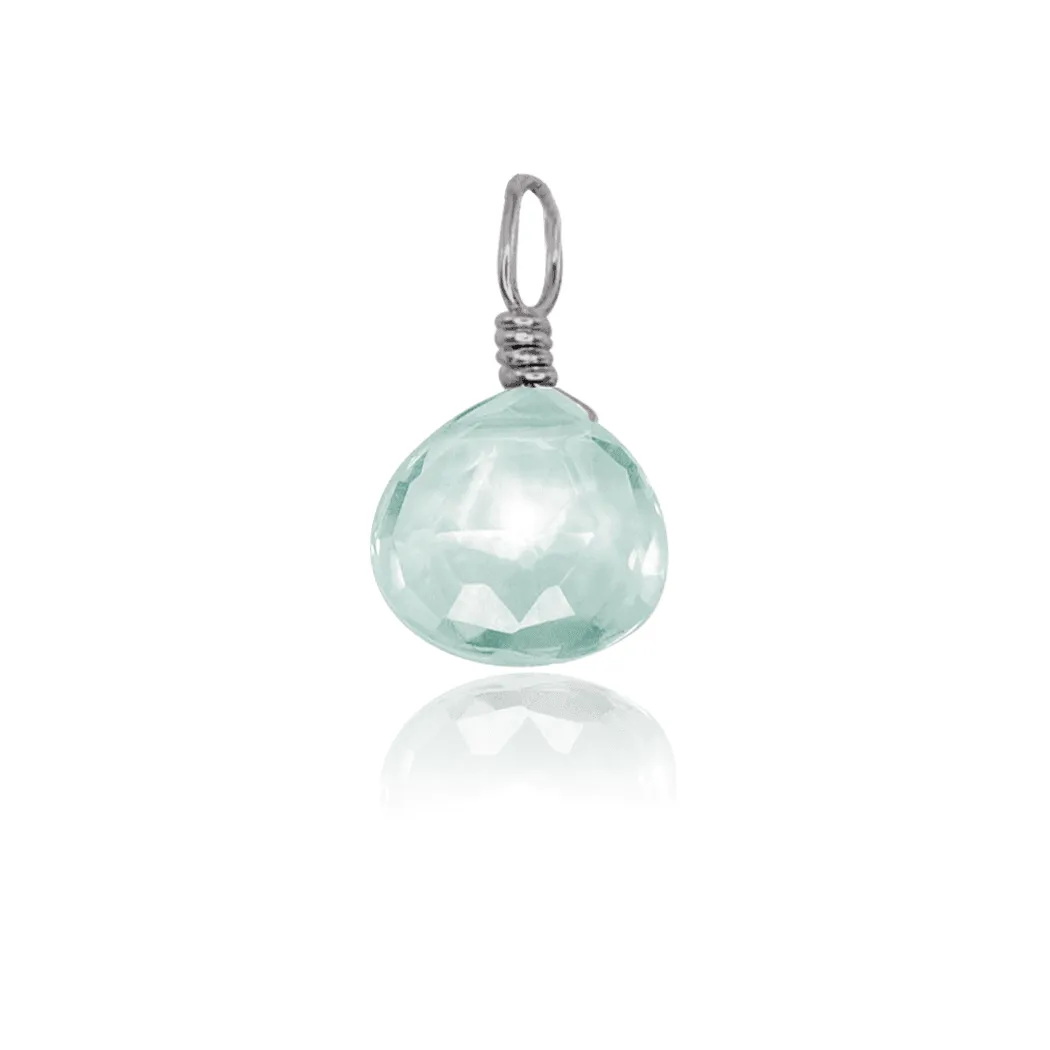 Tiny Aquamarine Teardrop Gemstone Pendant