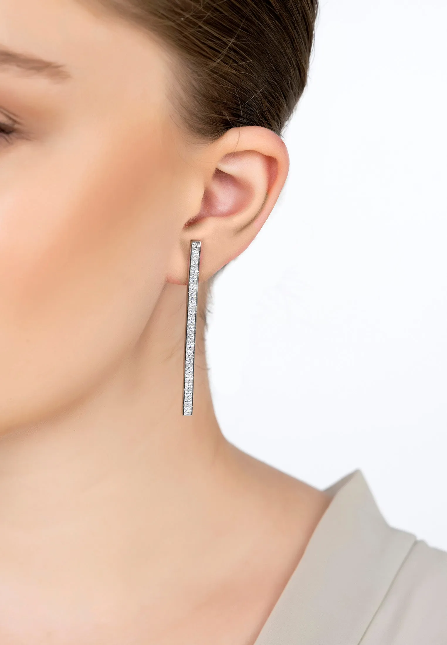 Tokyo Strip Bar Earrings Silver