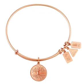 Tree of Life Bangle Bracelet in Rose Gold by Wind & Fire