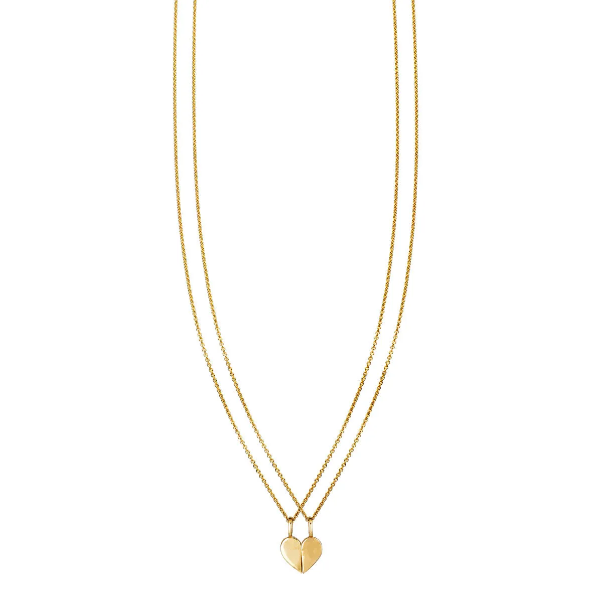 Turquoise Heart Best Friend 2-Piece Gold Necklace