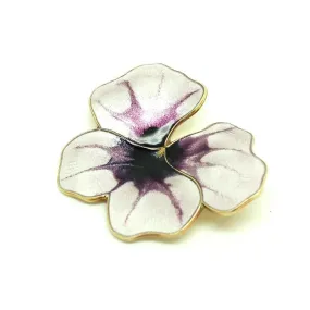 Vintage 1950s David Andersen Enamel Gilt Pansy Brooch