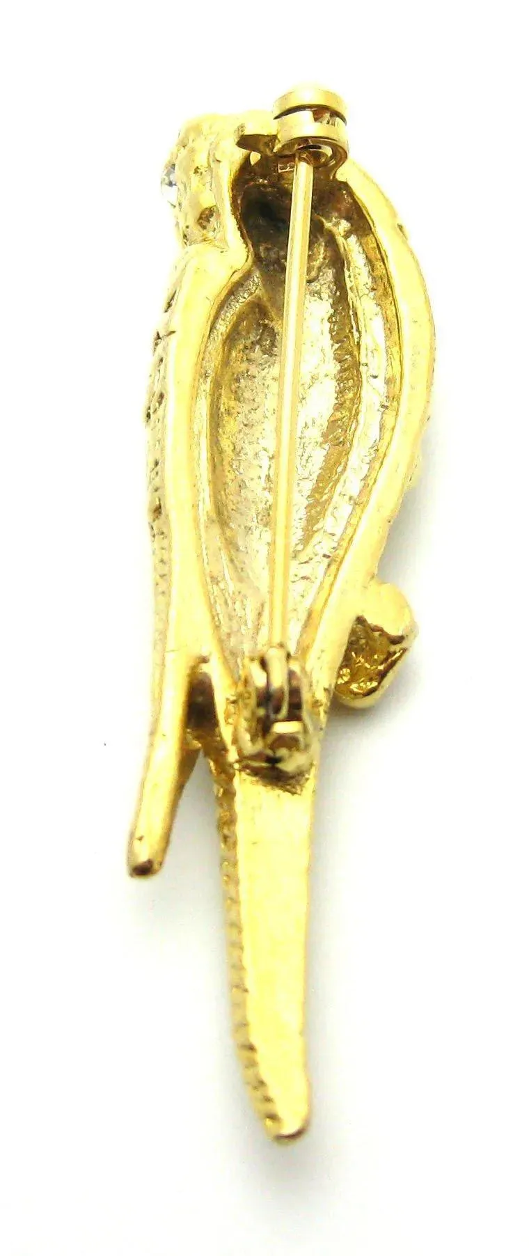 Vintage 1960s Gold Tone Parrot
