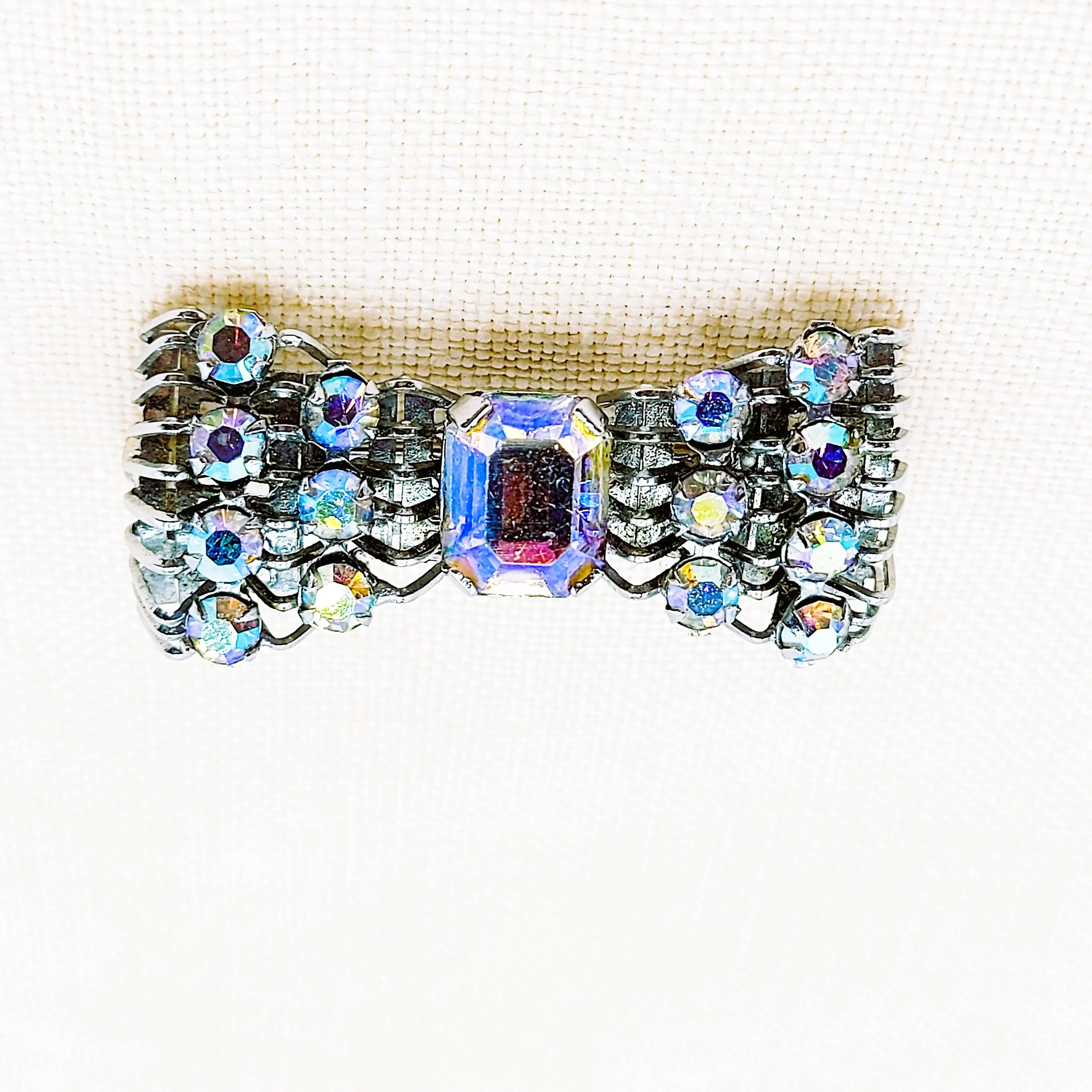 Vintage Aurora Borealis Bow Tie Brooch