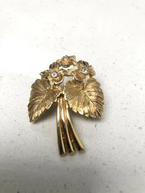 Vintage Christian Dior Floral Leaf Brooch