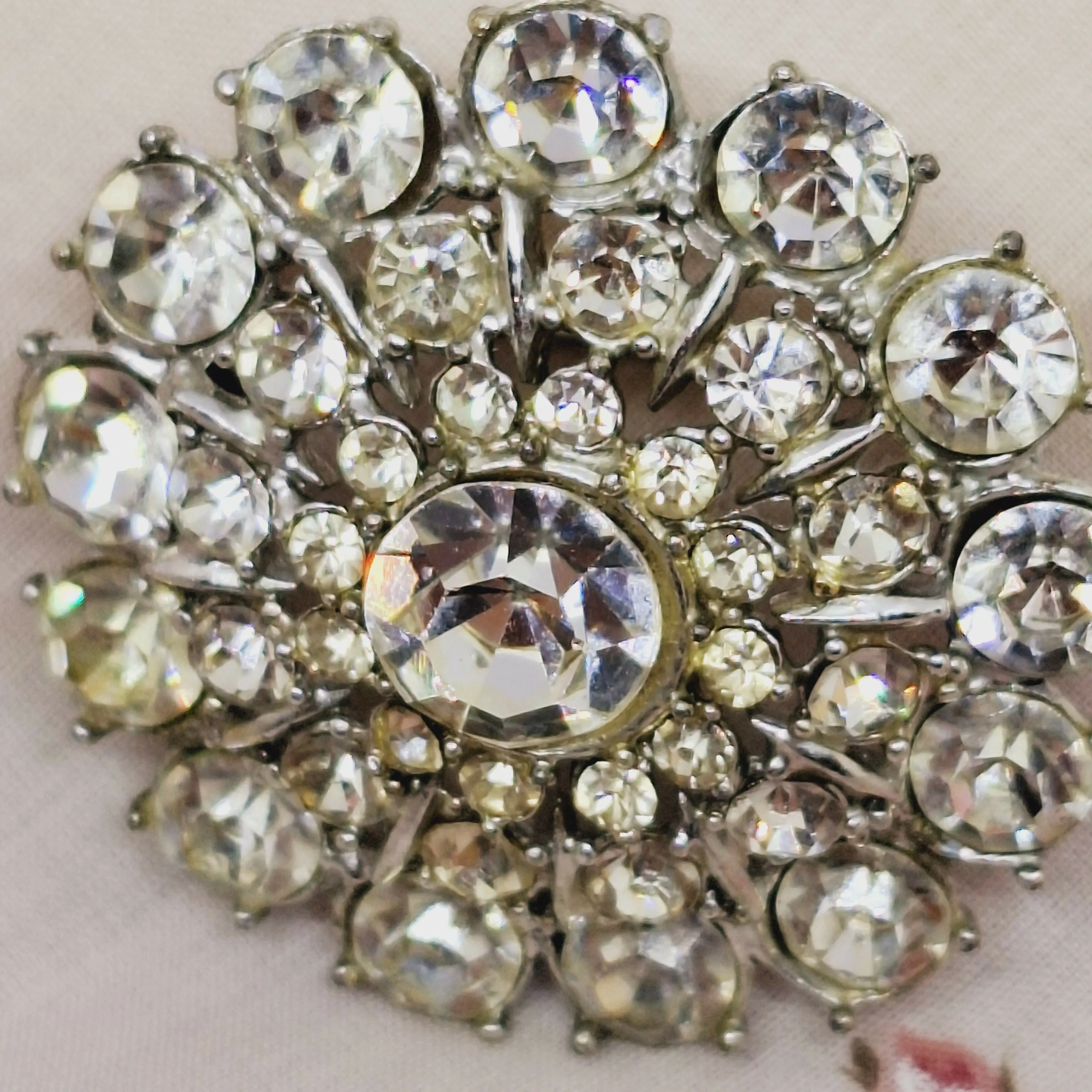 Vintage Costume Faux Diamond Brooch