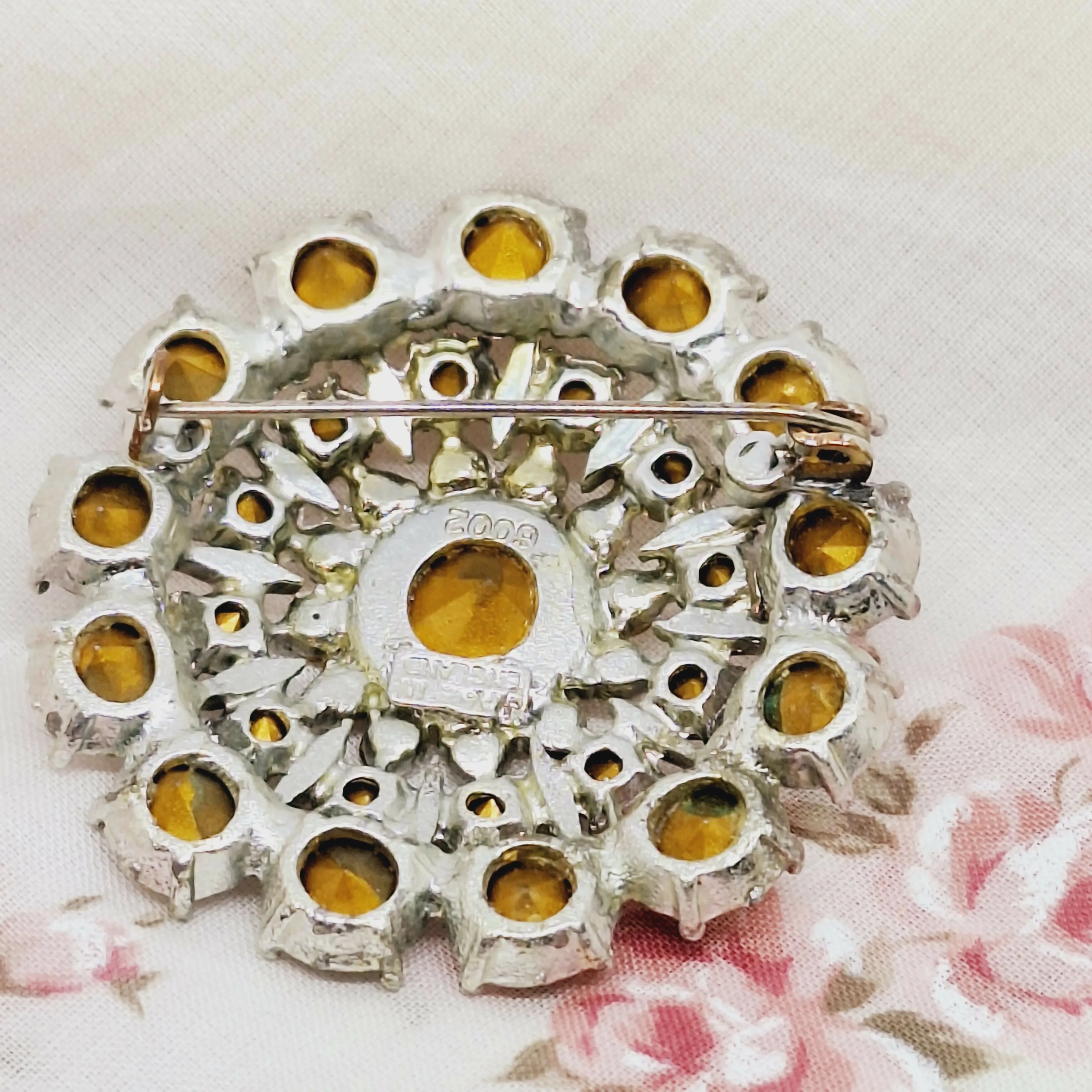Vintage Costume Faux Diamond Brooch