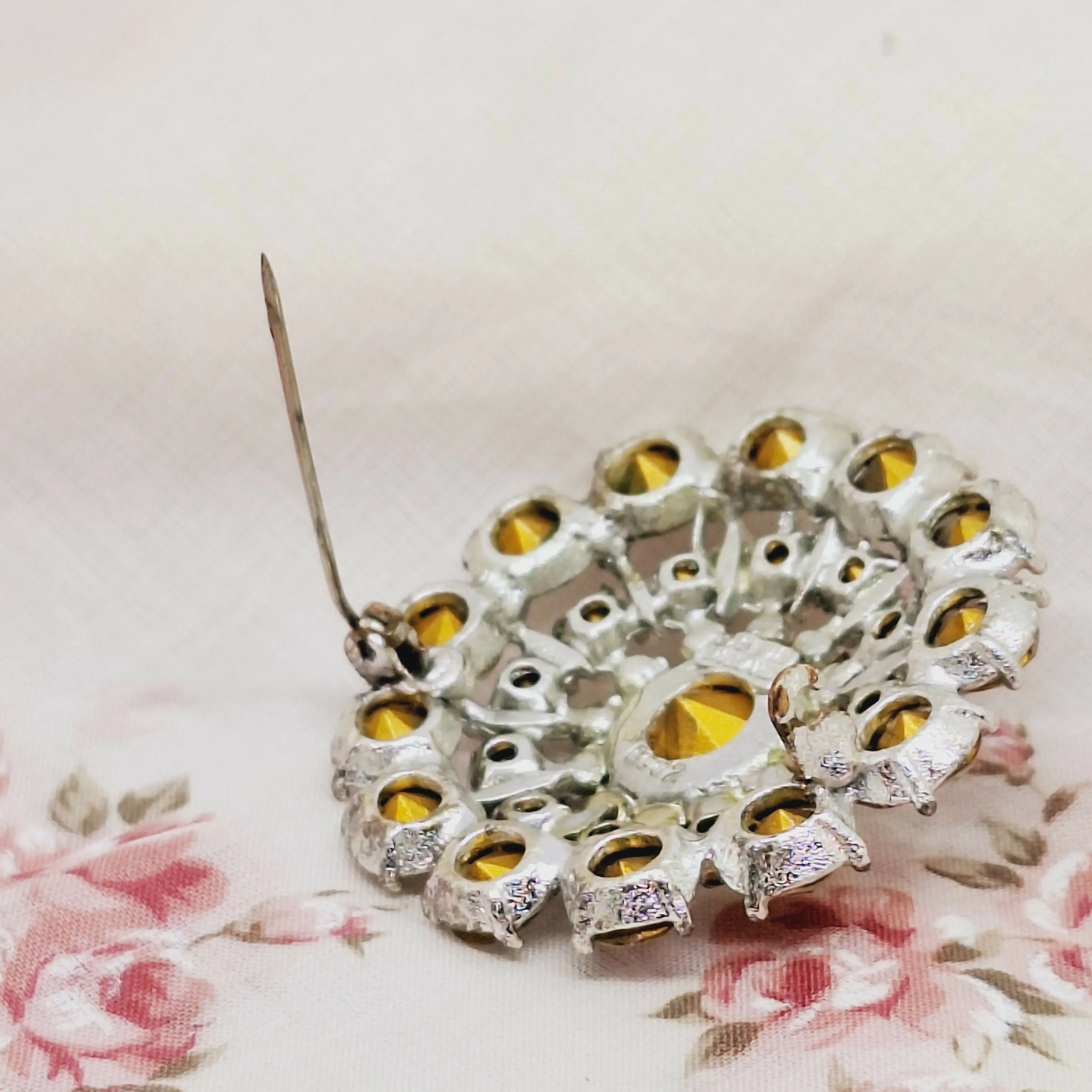 Vintage Costume Faux Diamond Brooch