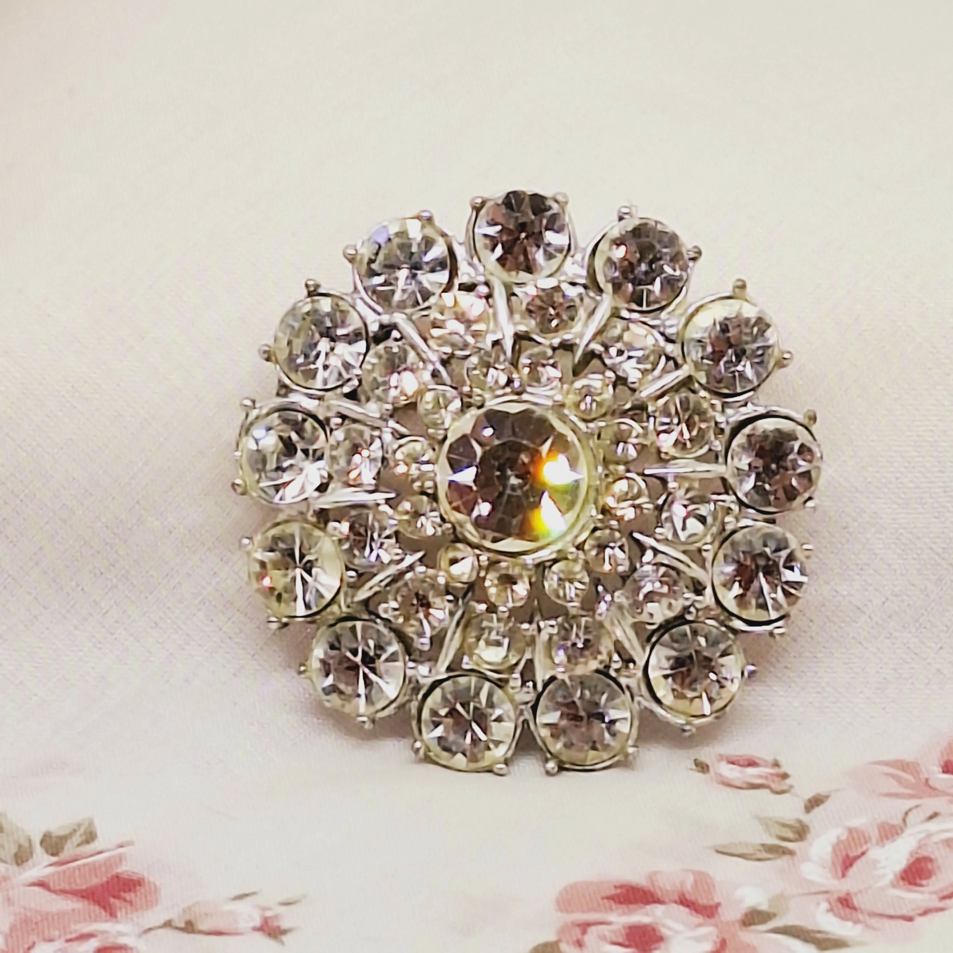 Vintage Costume Faux Diamond Brooch