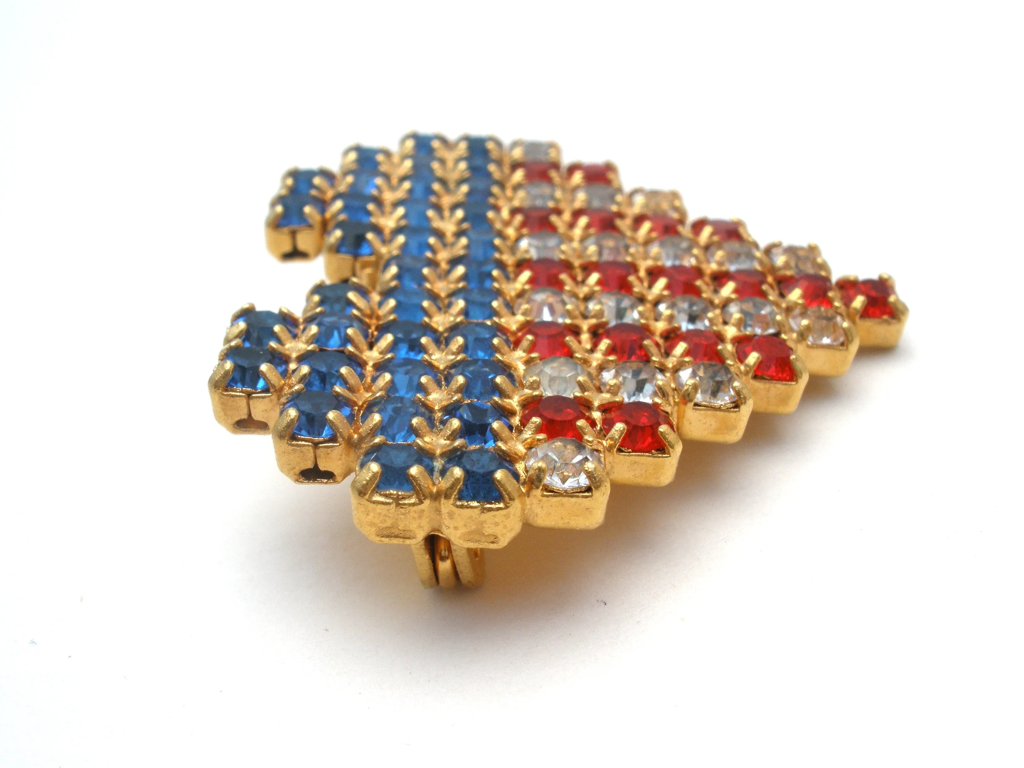 Vintage Dorothy Bauer Rhinestone Heart Brooch Pin