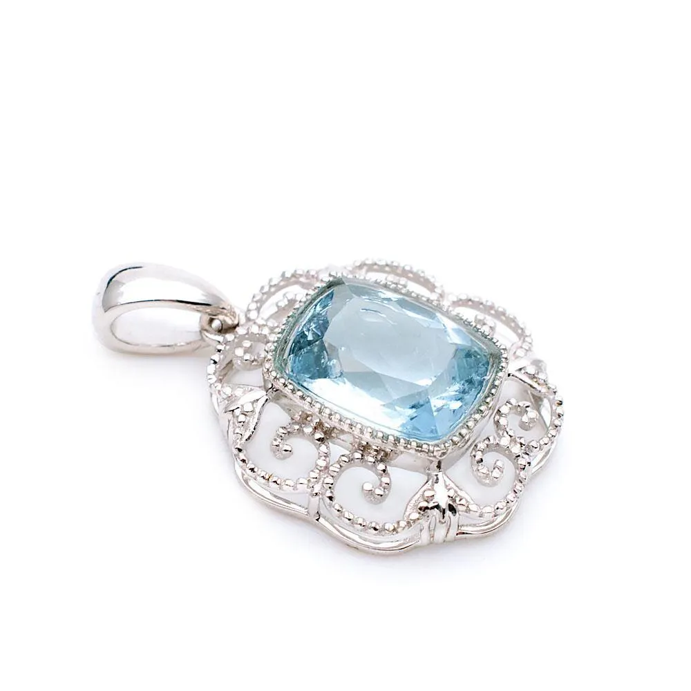 Vintage Natural Aquamarine Pendant