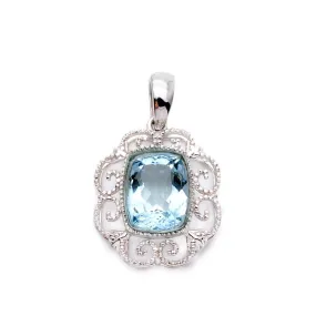 Vintage Natural Aquamarine Pendant