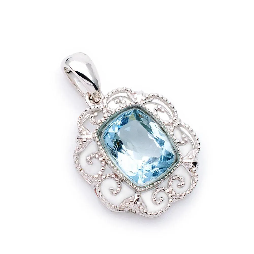 Vintage Natural Aquamarine Pendant