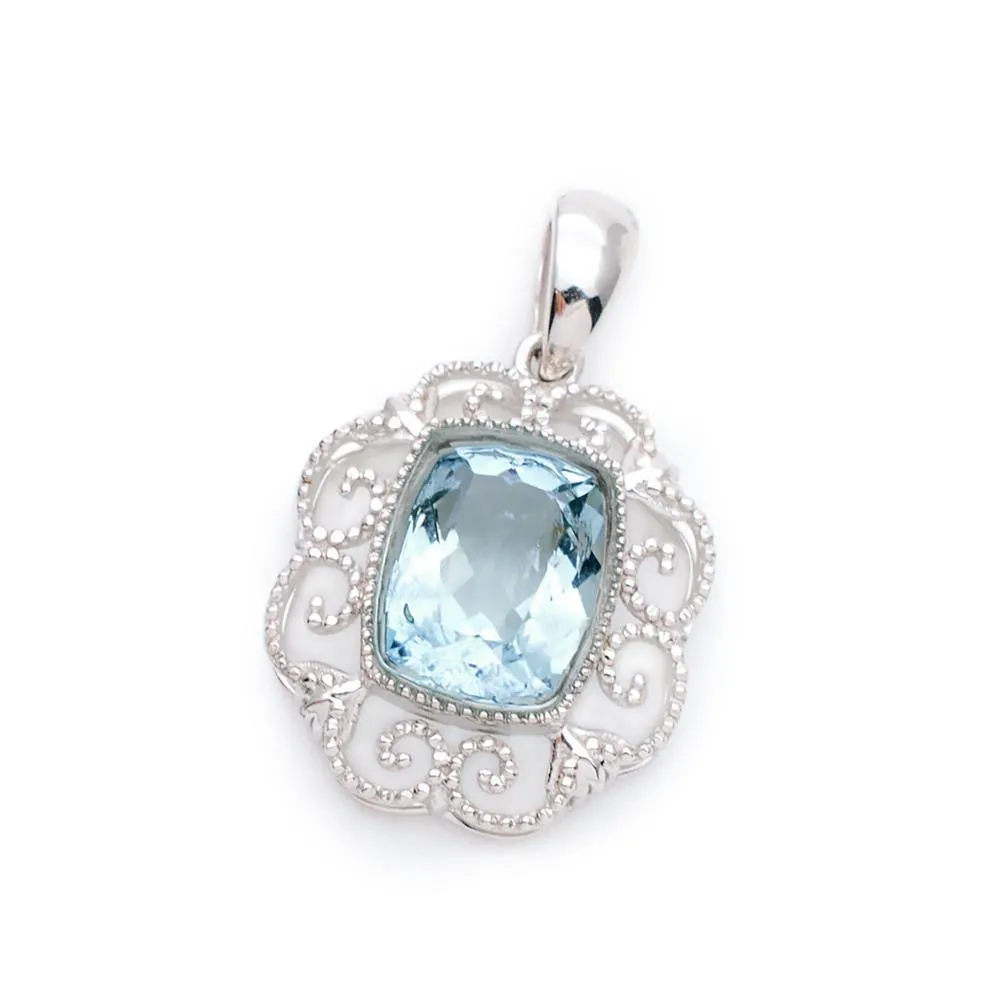 Vintage Natural Aquamarine Pendant