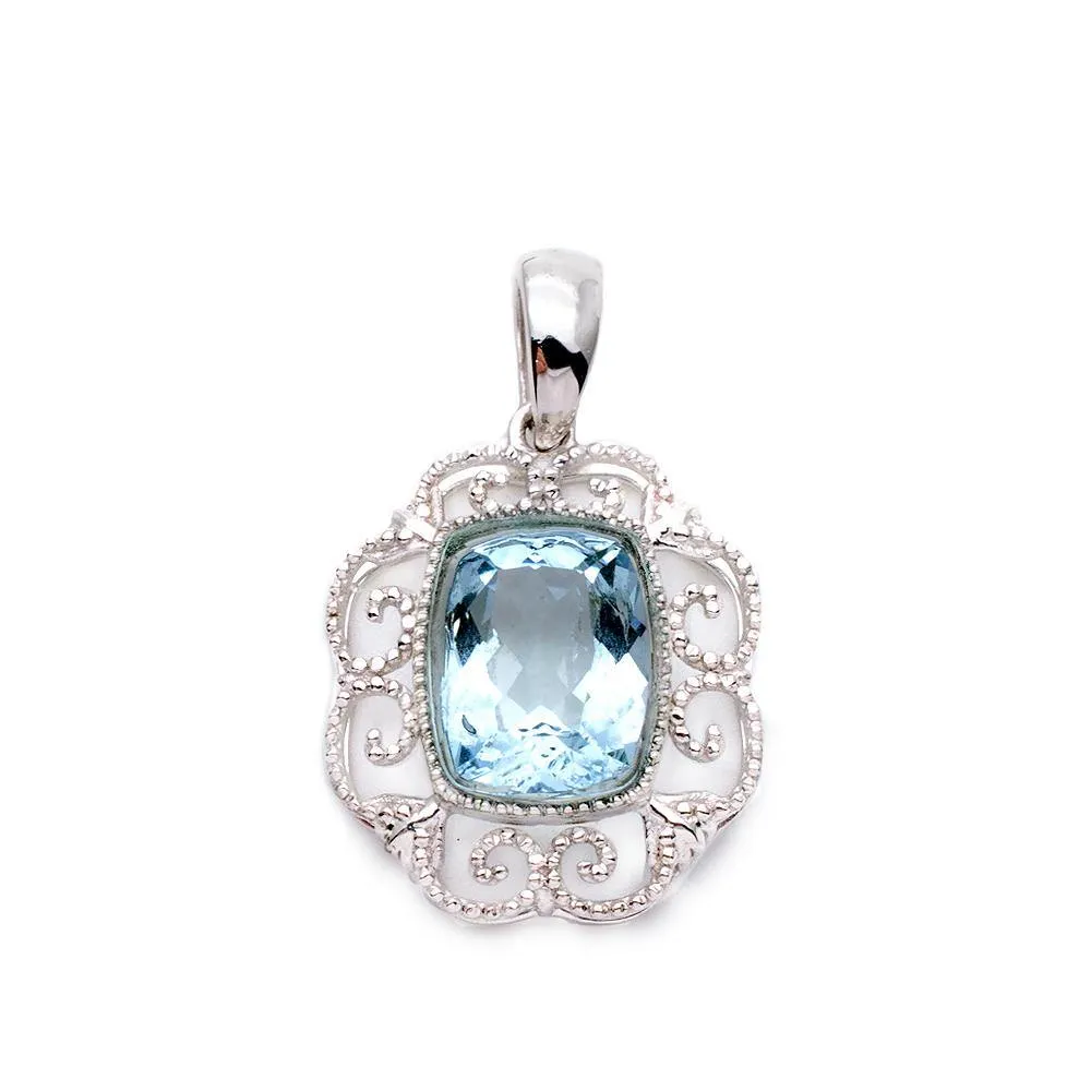 Vintage Natural Aquamarine Pendant