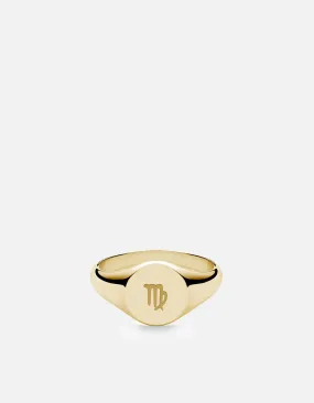 Virgo Astro Signet Ring, 14k Gold