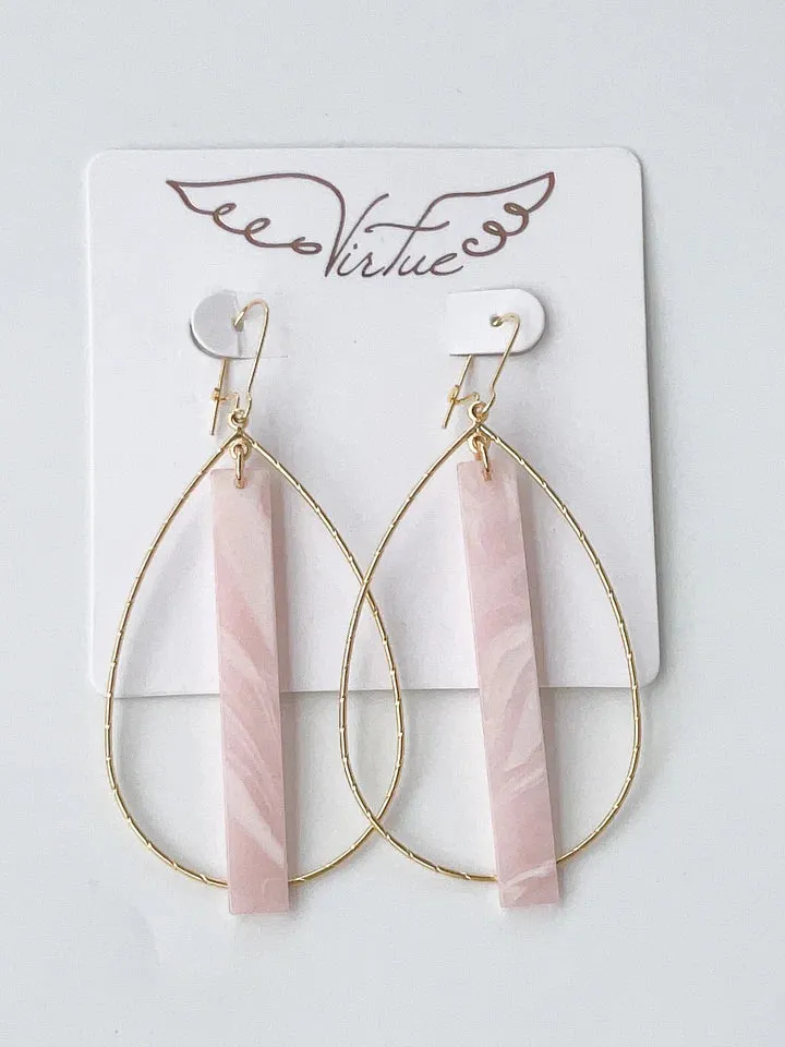 Virtue - Teardrop Hoop with Acrylic Bar