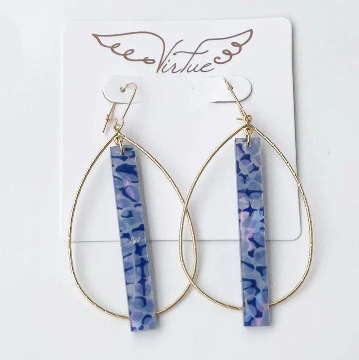 Virtue - Teardrop Hoop with Acrylic Bar