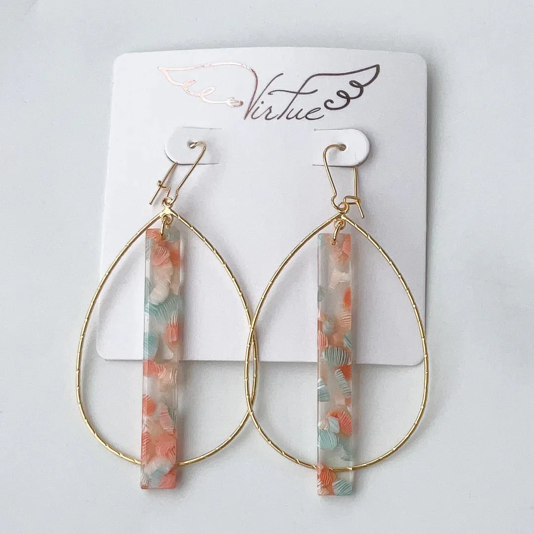 Virtue - Teardrop Hoop with Acrylic Bar
