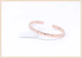 Wanderlust Hammered Rose Gold Bangle Cuff Bracelet