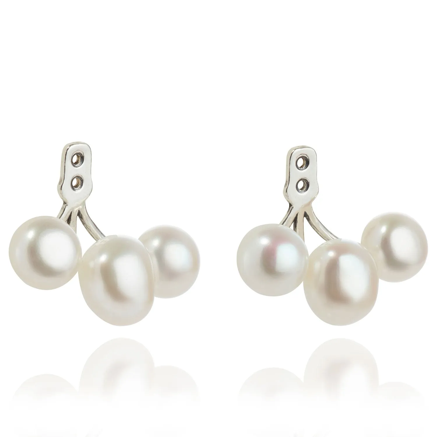 White Freshwater Pearl 'Cuff' Earring Jackets