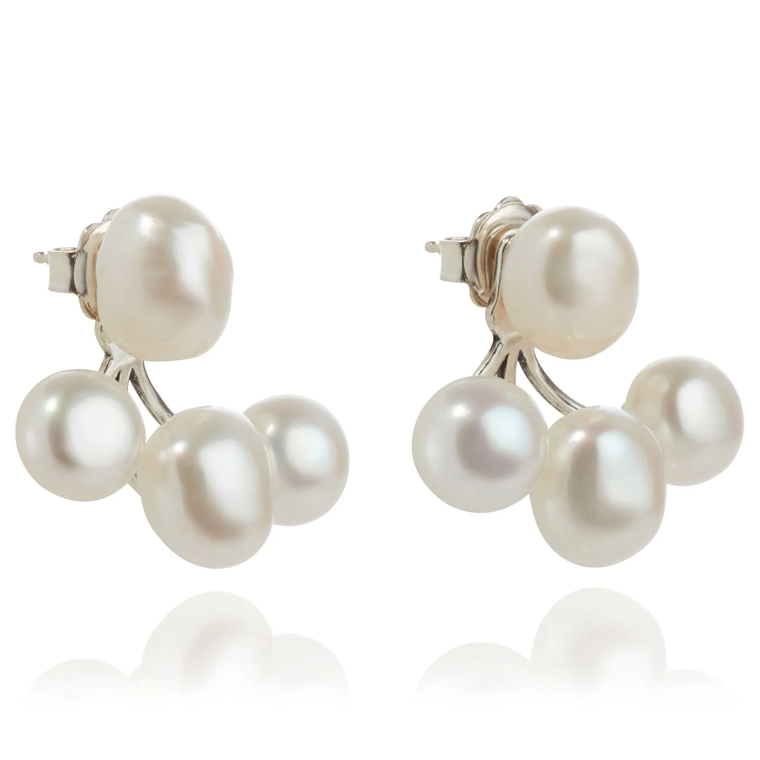 White Freshwater Pearl 'Cuff' Earring Jackets