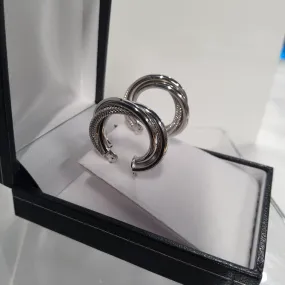 White Gold Hoop Earrings 21mm - 318