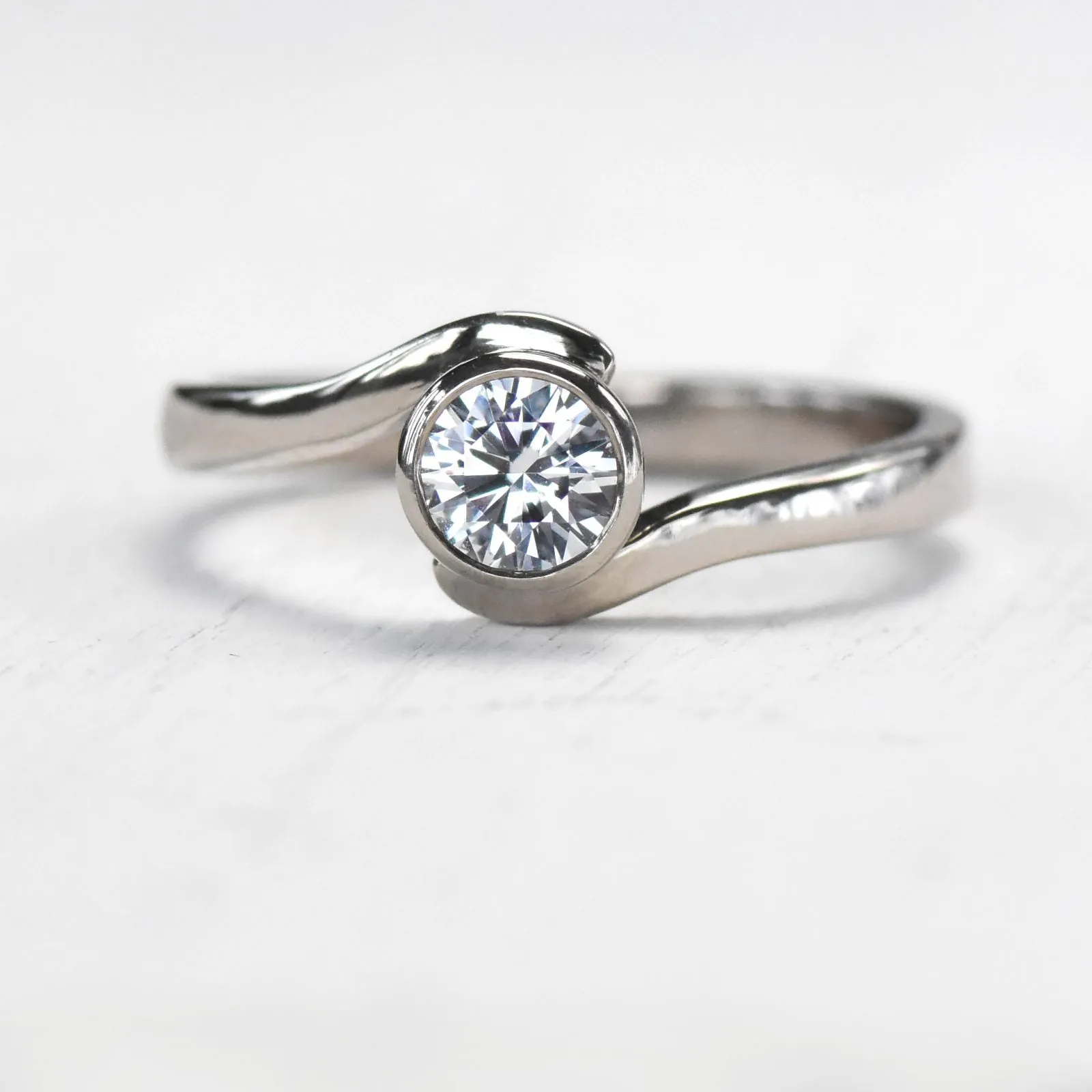 White Sapphire Swirl Ring