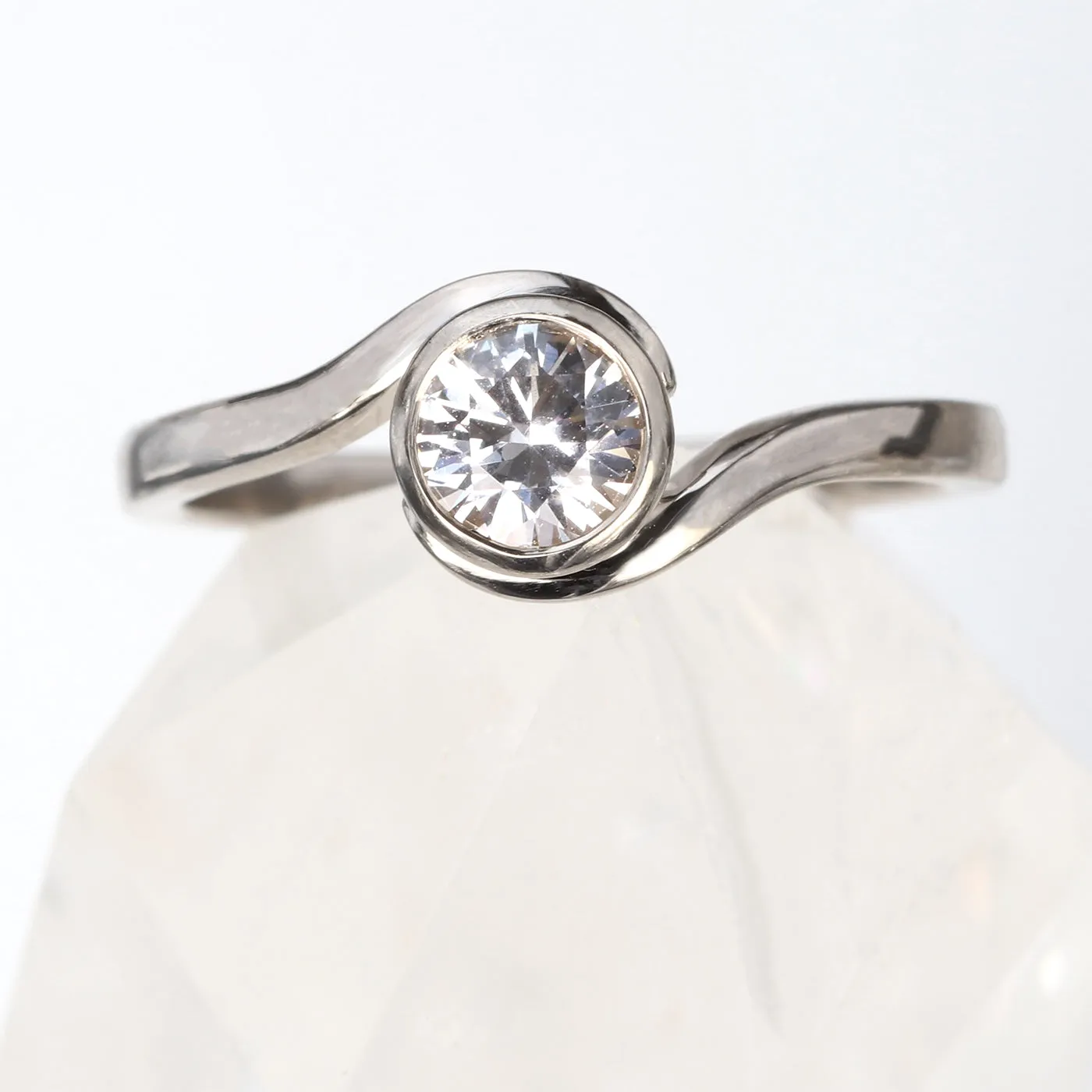 White Sapphire Swirl Ring
