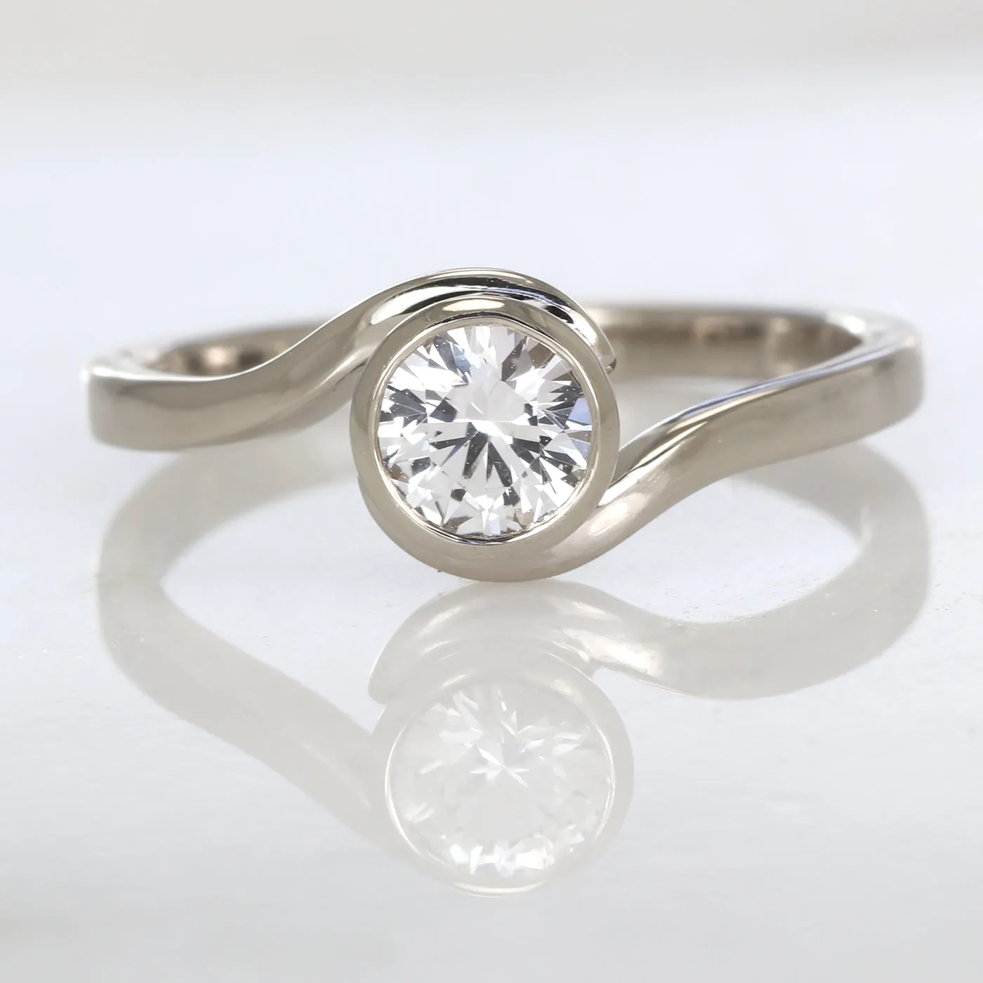 White Sapphire Swirl Ring