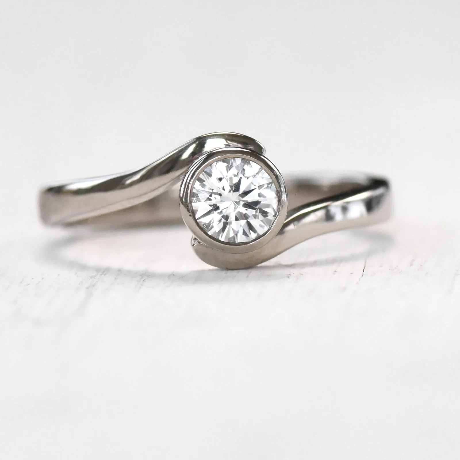 White Sapphire Swirl Ring