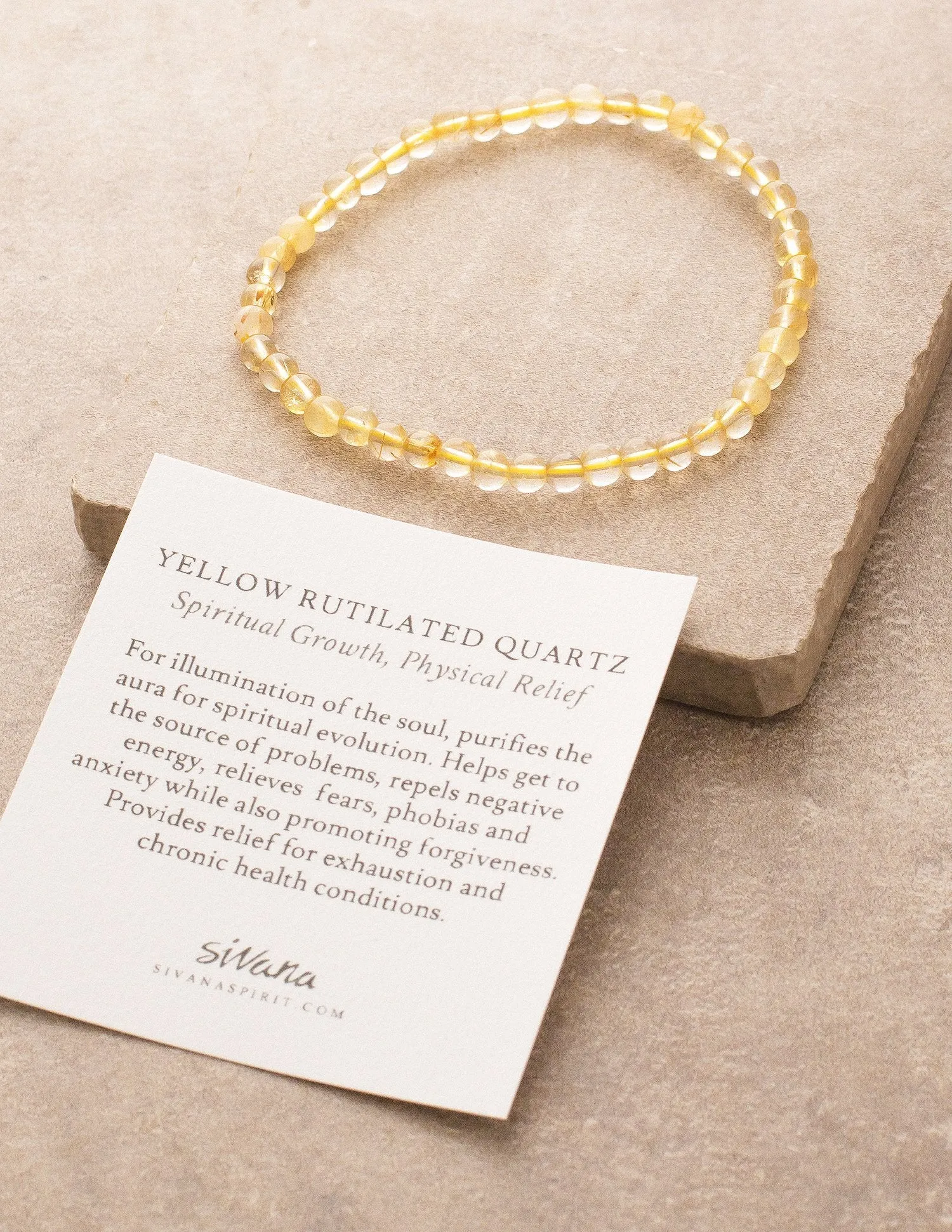 Yellow Rutilated Quartz Mini Energy Gemstone Bracelet