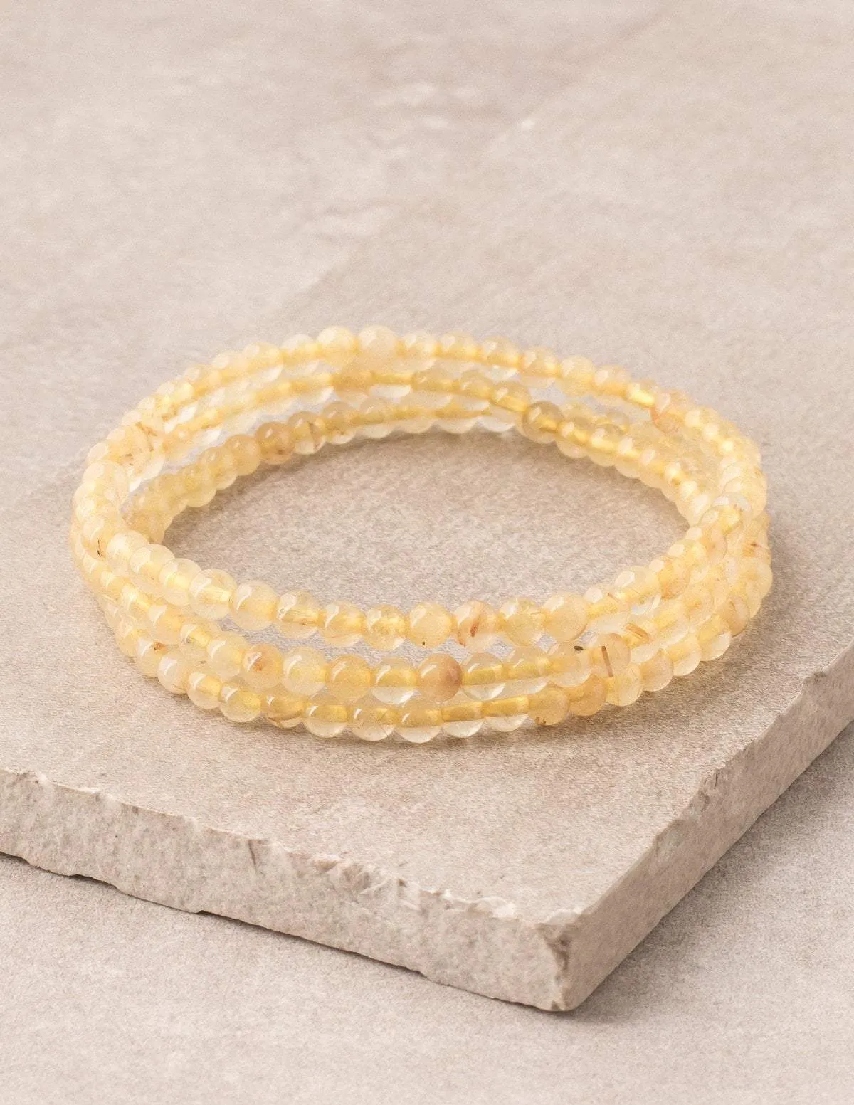 Yellow Rutilated Quartz Mini Energy Gemstone Bracelet